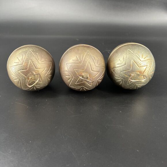 Vintage Sleigh Bell 2-1/2" Ornate Pattern Engraved Star Jingle Tarnished Silver - Picture 3 of 12